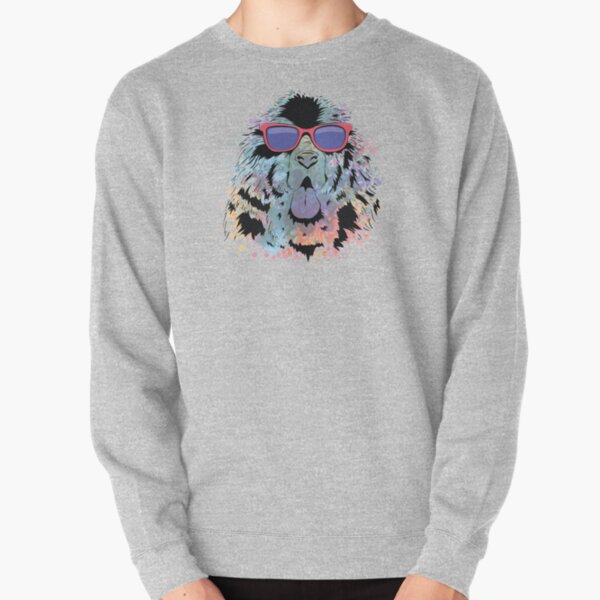 Newfoundland Dog Sunglasses Design Pullover Sweatshirt