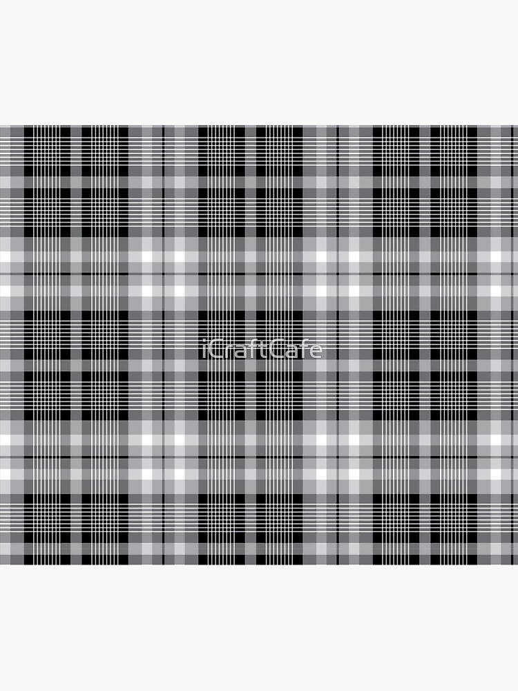 Black , gray and white plaid pattern by iCraftCafe