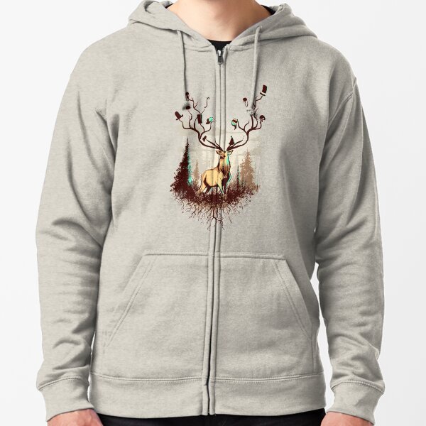 A Rustic Hat Rack Zipped Hoodie