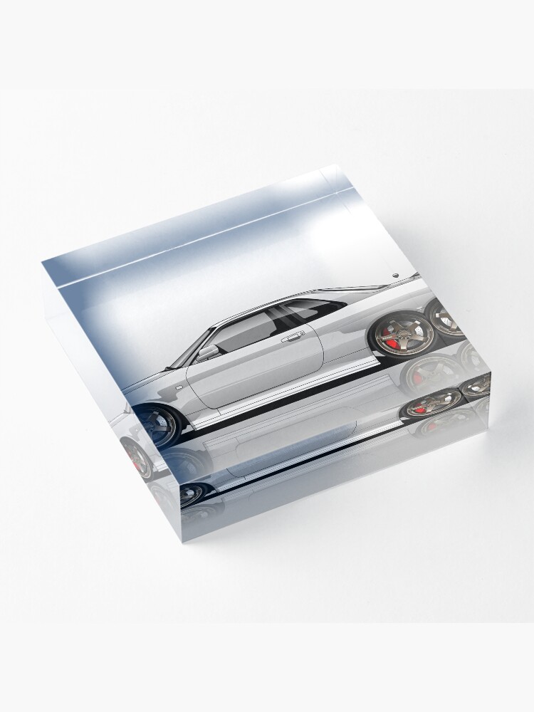 Download "Nissan Skyline R34 GT-R Digital Art Side View / Metallic White" Acrylic Block by ...