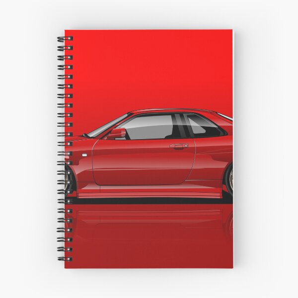 Item preview, Nissan Skyline R34 GT-R Digital Art [Side View / Metallic Red] designed and sold by WorldwideCars.