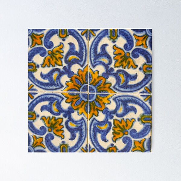 Item preview, Blue floral tiles, Portugal style  designed and sold by OakendOriginals.