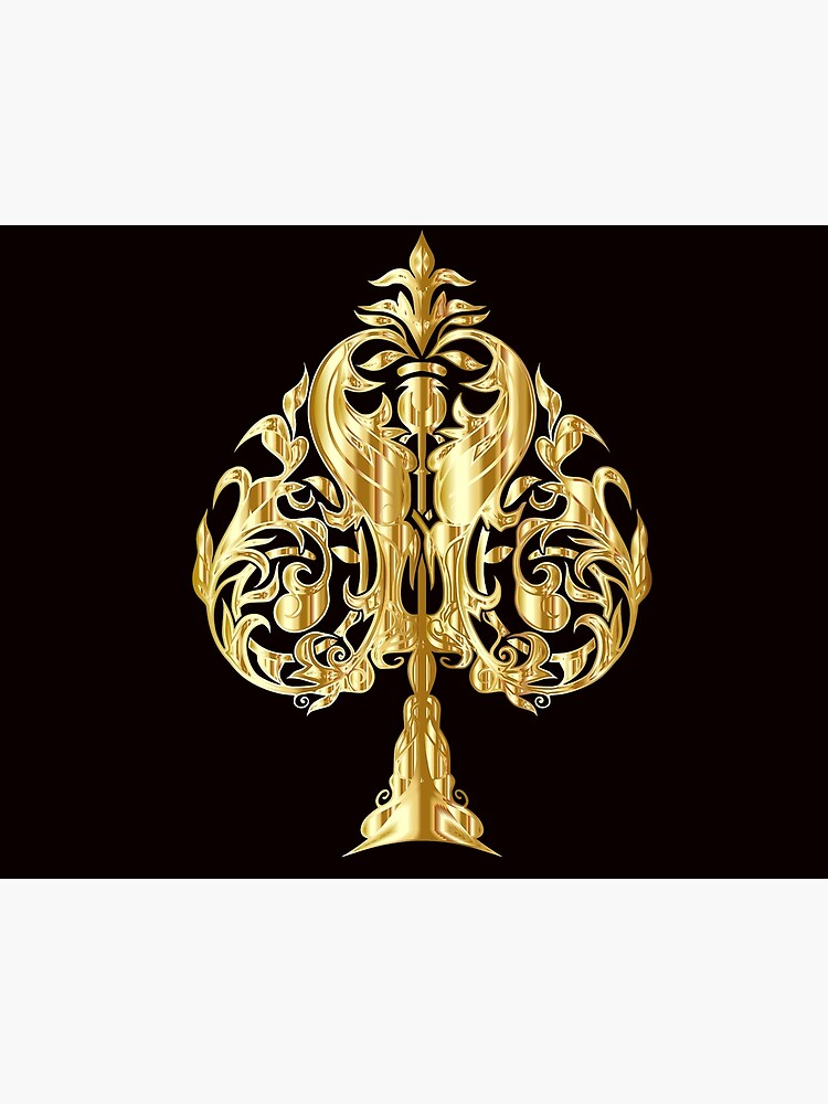 Ace Of Spades Gold Plated Metalic Icon Free Stock Vector Graphic