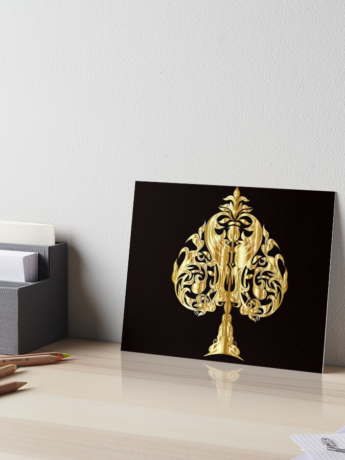 Black And Gold Ace Of Spades Card Canvas Poster