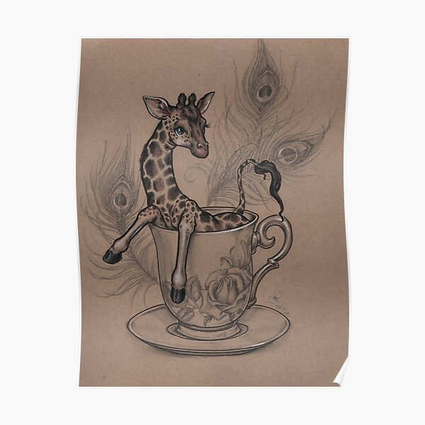 TeaCup Giraffe Poster