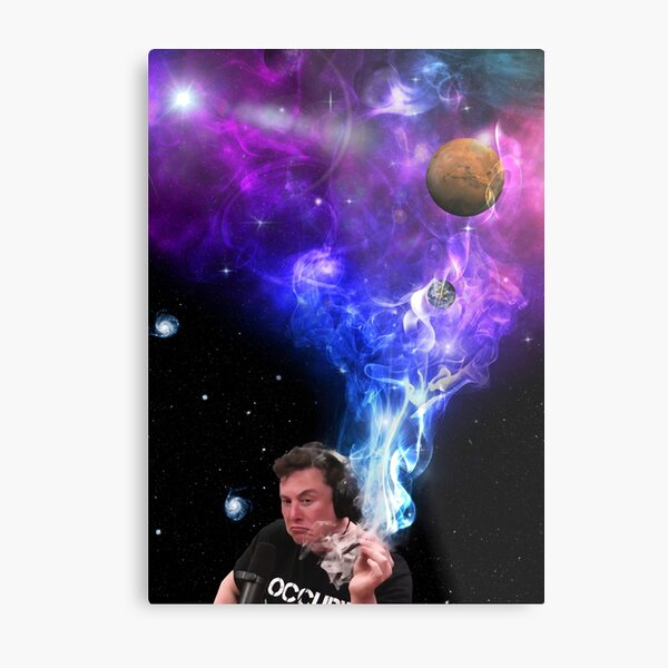 Elon Musk portrait: smoke and space Metal Print