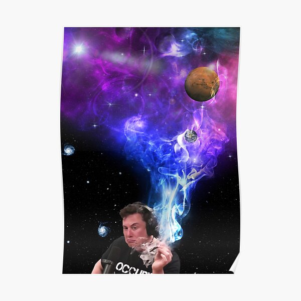 Retrato de Elon Musk: humo y espacio Póster