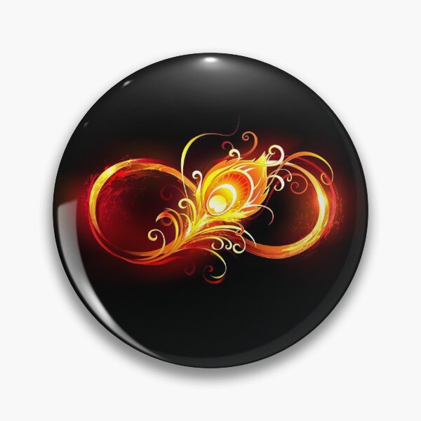 Item preview, Fiery Infinity Symbol with Peacock Feather designed and sold by Blackmoon9.