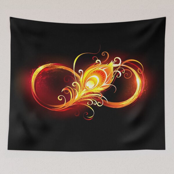 Item preview, Fiery Infinity Symbol with Peacock Feather designed and sold by Blackmoon9.