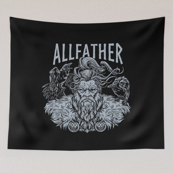 Item preview, Norse Viking Mythology Allfather Odin Huginn Muninn designed and sold by BluePagan.