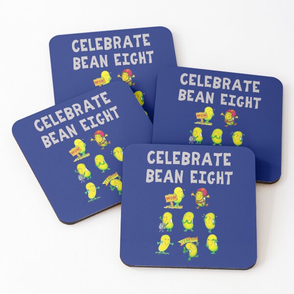 Item preview, Happy 8th Birthday card - Celebrate Bean Eight designed and sold by Justbeanhappy.