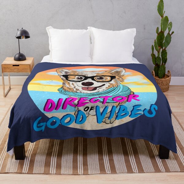 Item preview, CORGI DIRECTOR OF GOOD VIBES MASK designed and sold by aydapadi.