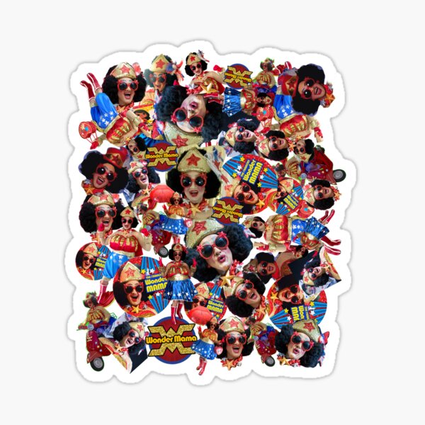 Fabulous Wonder Mama Collage Design Sticker