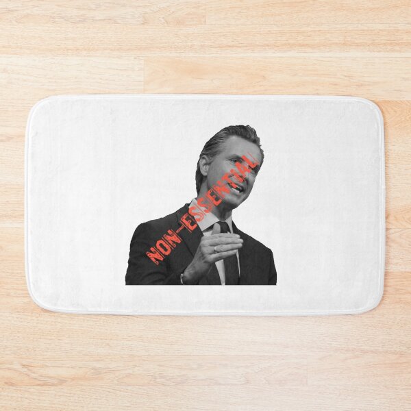 Item preview, California Governor Gavin Newsom Non-Essential Black And White Red Font Non Essential 383Styles designed and sold by crownvictoria.