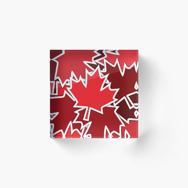Patriotic Canada Maple Leaf Acrylic Block