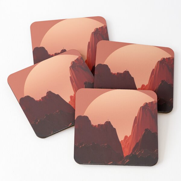 Item preview, Sunset Mountains, modern colourful digital artwork  designed and sold by joel-hayden.