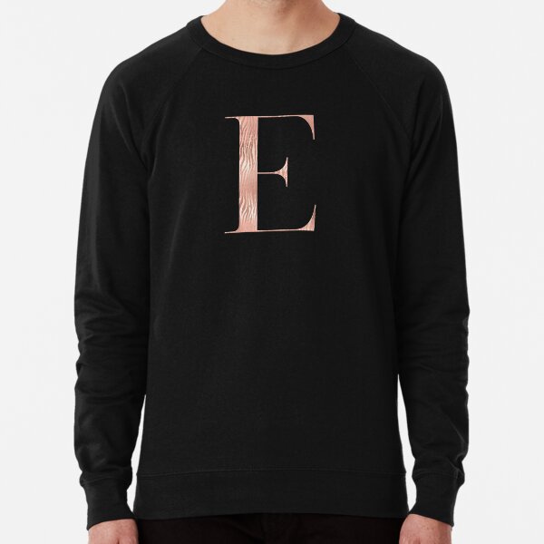 Rose Gold Glitter Monogram E Lightweight Sweatshirt