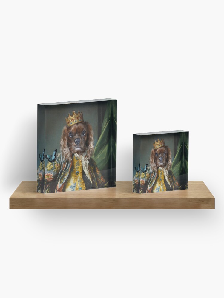 Alternate view of King Charles Spaniel Dog Portrait - Homes Acrylic Block