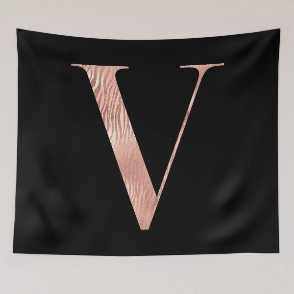 Item preview, Rose Gold Glitter Monogram V designed and sold by PrettyPersonal.
