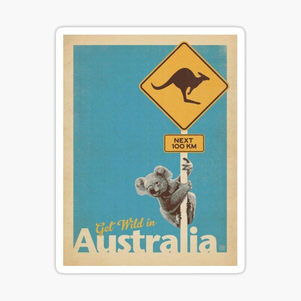 Retro Australian Koala Kangaroo sticker Sticker