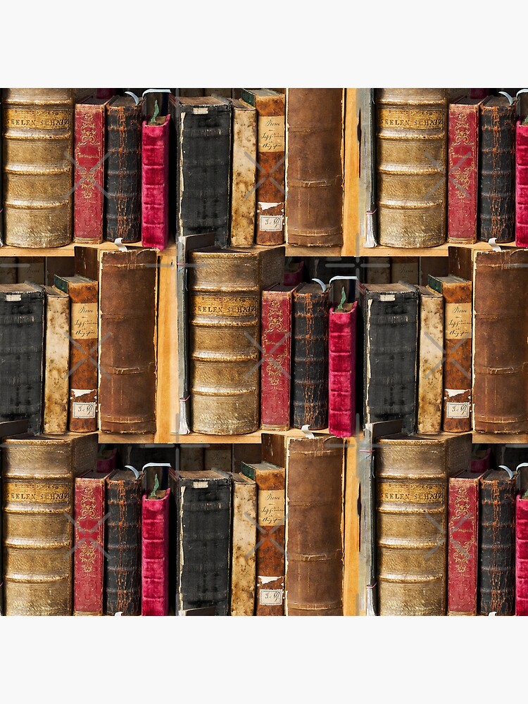 Bookworm Vintage books in bookshelf by UtArt
