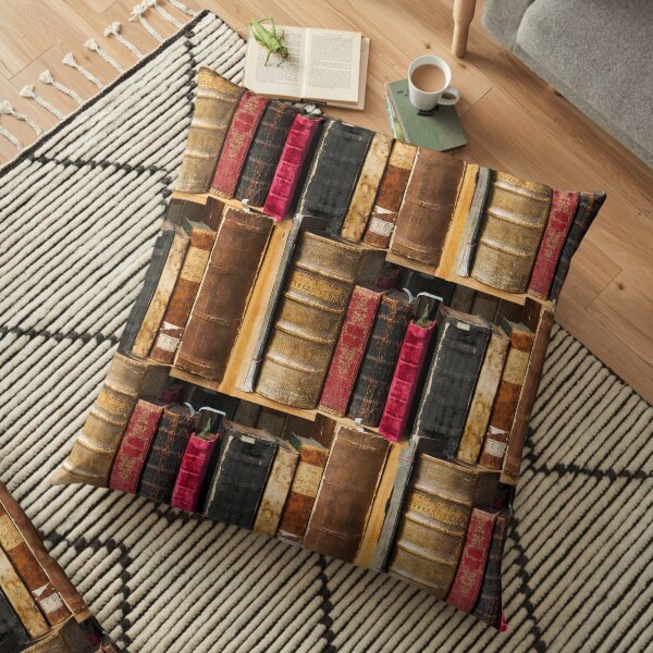 Bookworm Vintage livres en étagère Coussin de sol