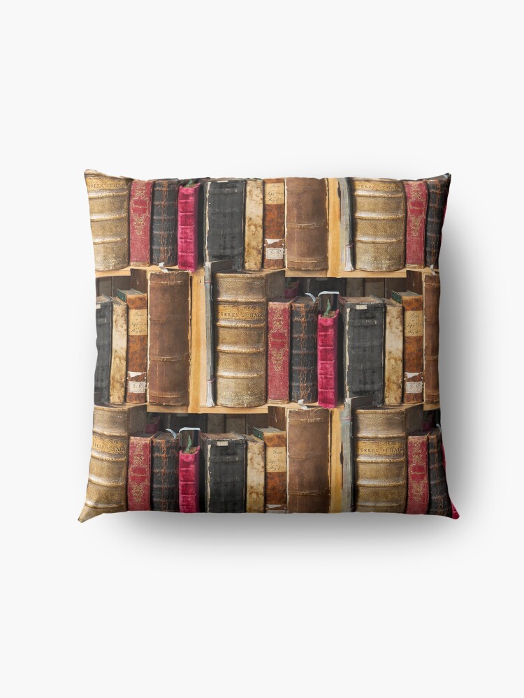 Alternate view of Bookworm Vintage books in bookshelf Floor Pillow