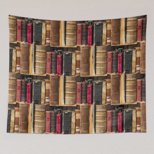 Item preview, Bookworm Vintage books in bookshelf designed and sold by UtArt.