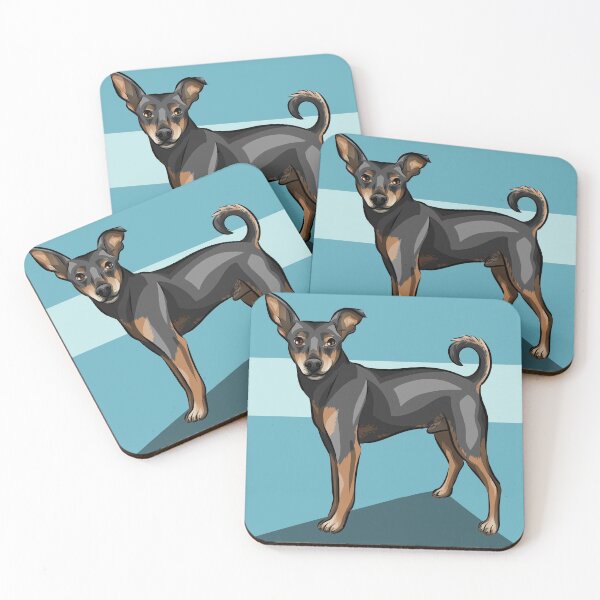 Item preview, Miniature Pinscher | Cute Dog Art | Blue Background designed and sold by shirinsart.
