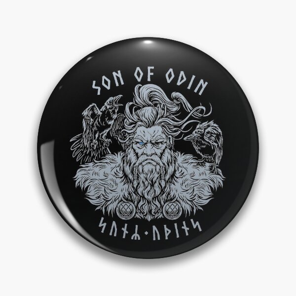 Item preview, Son of Odin Futhark RUnes Norse Mythology Viking Allfather Odin Huginn Muninn Valknut designed and sold by BluePagan.