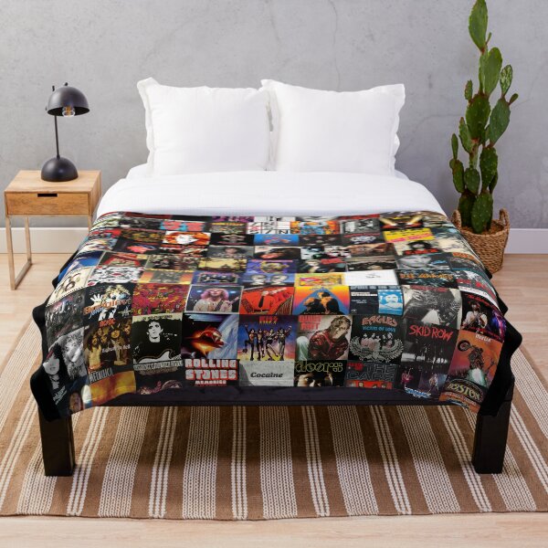 Rock Vinyl Collage Throw Blanket