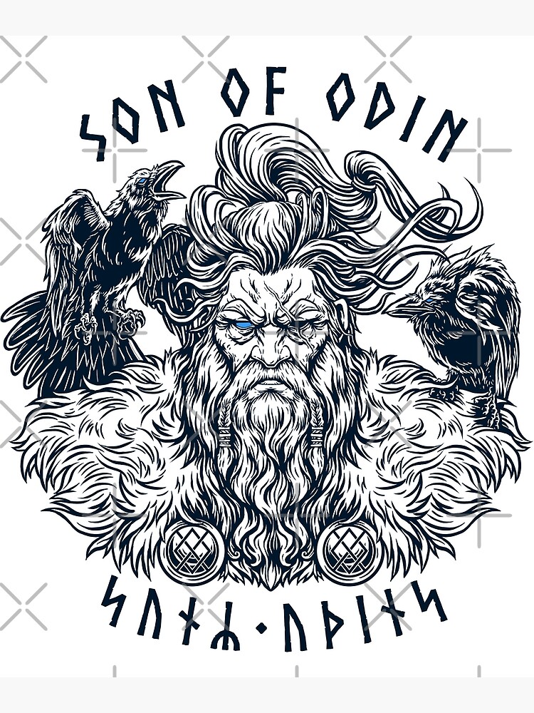 quot Son of Odin Norse Futhark Runes Mythology Viking Allfather Odin Huginn
