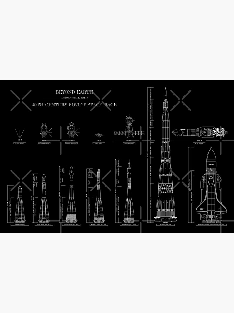 Beyond Earth. 20th Century Soviet Space Race (White Stencil-No Background) by BGALAXY