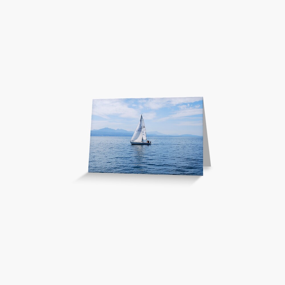 Boating on Lake Leman Greeting Card