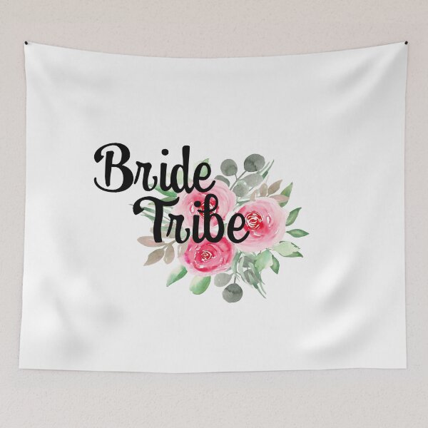 Item preview, Bride Tribe pink watercolor florals handlettered  designed and sold by Harpley Design Studio.