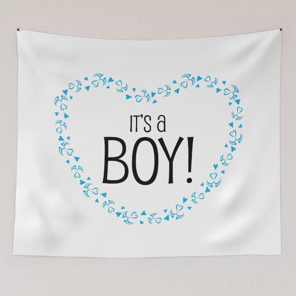 Item preview, It's a boy gender reveal with baby feet and heart designed and sold by sashica.