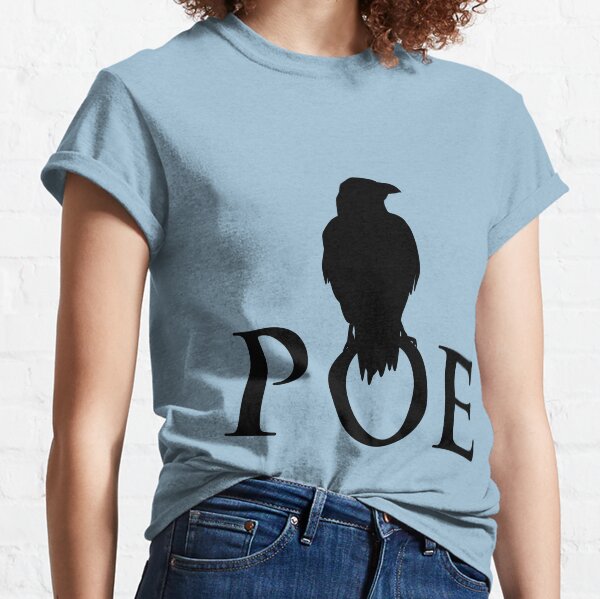 The raven sitting on E. A. Poe Classic T-Shirt