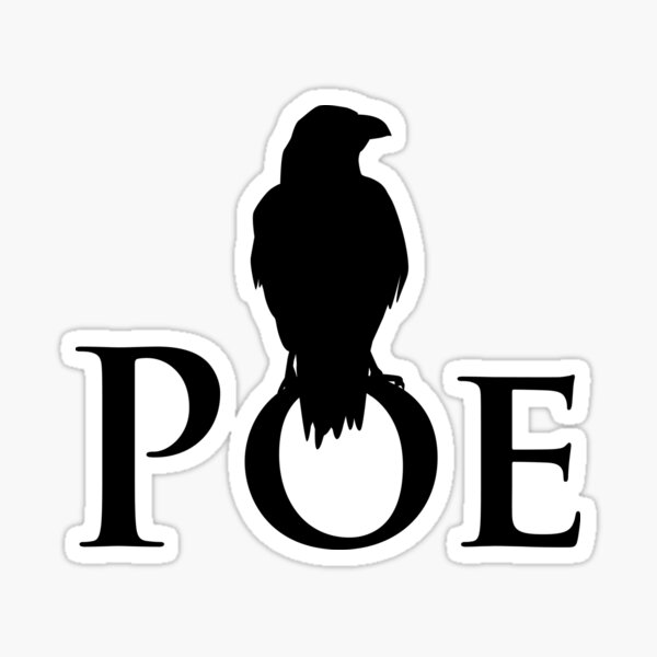 The raven sitting on E. A. Poe Sticker