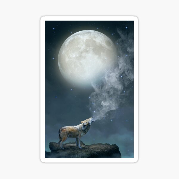 The Light of Starry Dreams (Wolf Moon) Sticker