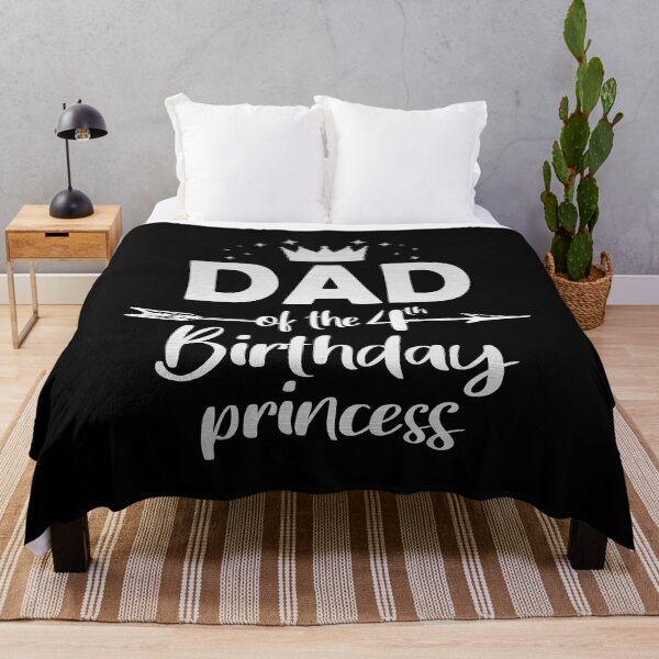 Item preview, Dad Of The 4th Birthday Princess Girl 4 Years Old B-day product designed and sold by Grabitees.