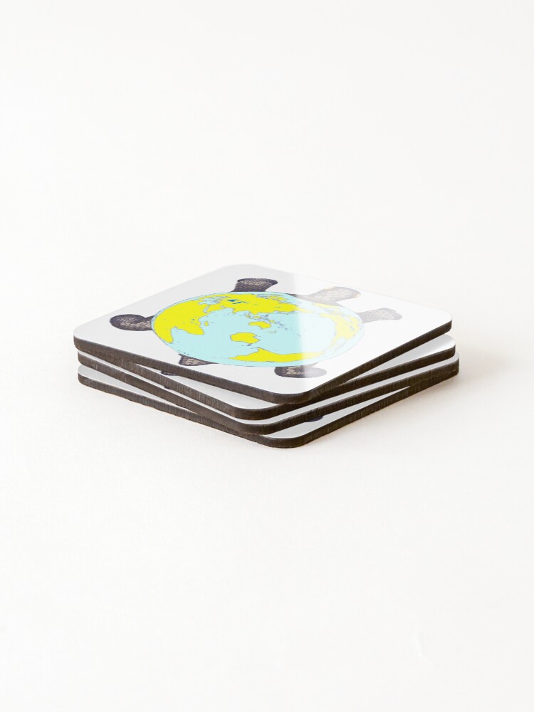 Thumbnail 4 of 5, Coasters (Set of 4), Turtle Shell World Map designed and sold by davidfraser.