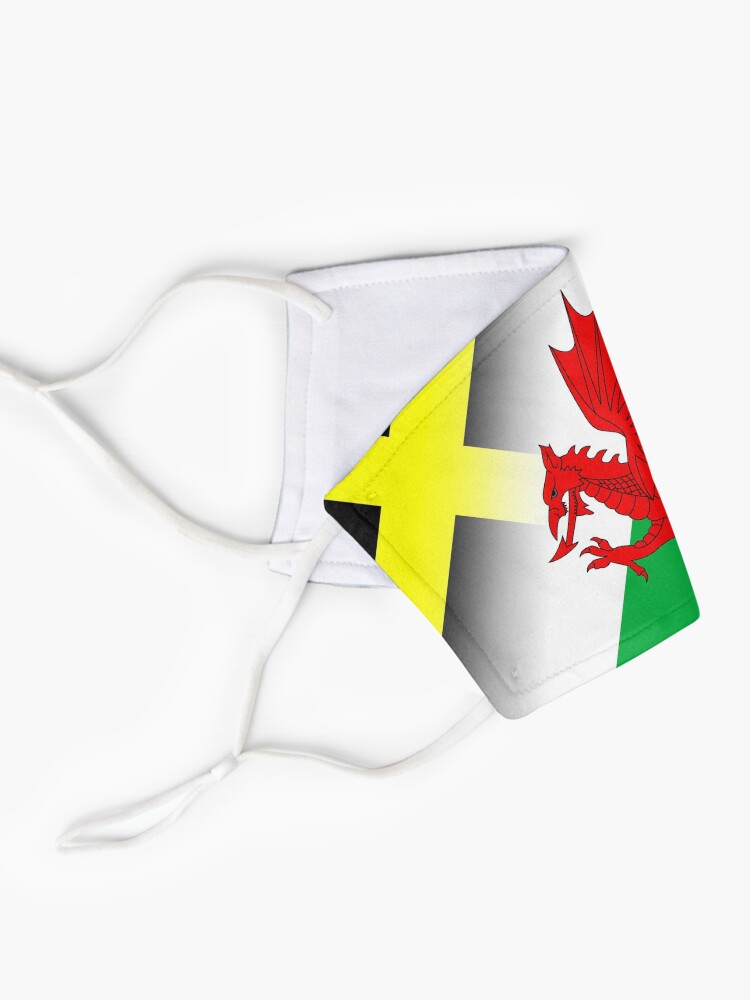 Alternate view of Blended Welsh Flags, Baneri Cymru, Flags of Wales Mask