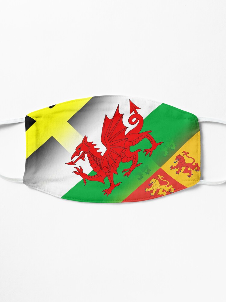Alternate view of Blended Welsh Flags, Baneri Cymru, Flags of Wales Mask