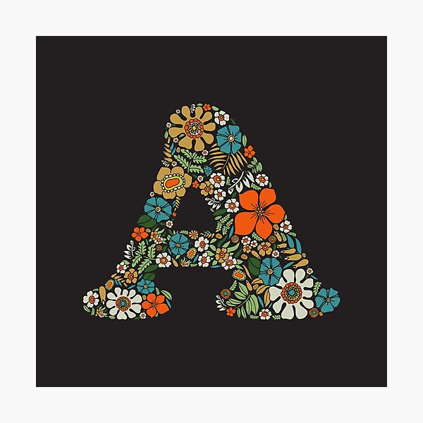 Item preview, Hippie Floral Letter A designed and sold by zeljkica.