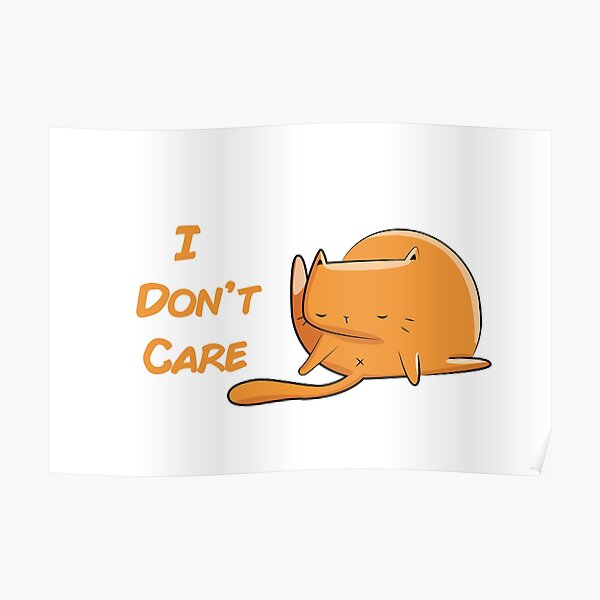 "I don't care cat lover" Poster by kanazone Redbubble