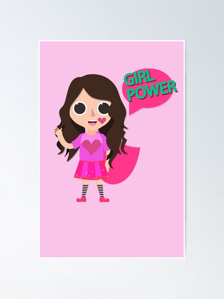 Girl Power Kids Cute Cartoon Poster By Soycarola Redbubble