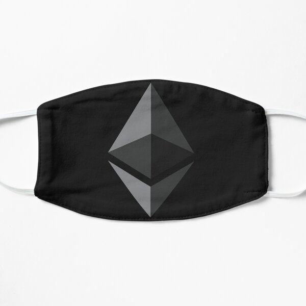 Ethereum on Black Face Mask Flat Mask