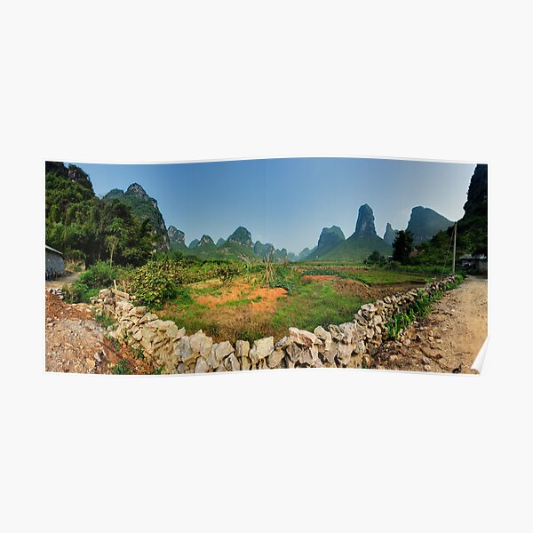 Peaceful valley near Yangshuo Poster
