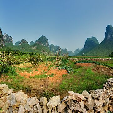 Artwork thumbnail, Peaceful valley near Yangshuo by Simon Bowen