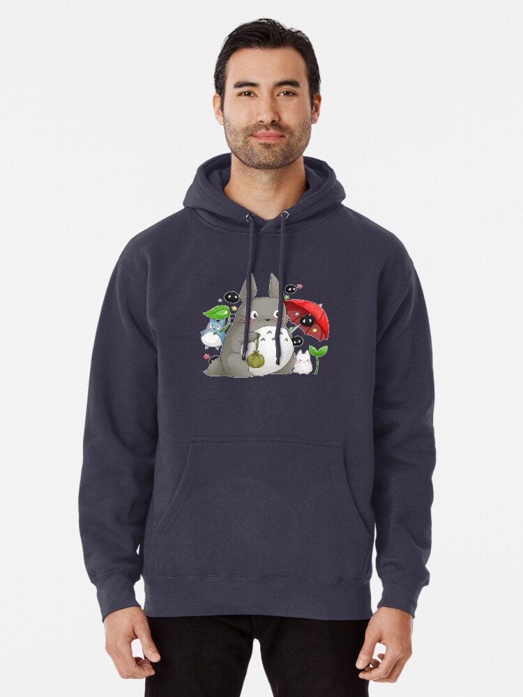 Totoro Face Mens Blue Hooded Pullover Sweatshirt Hoodies Men 2017 Brand Male Long Sleeve Solid Color Hooded